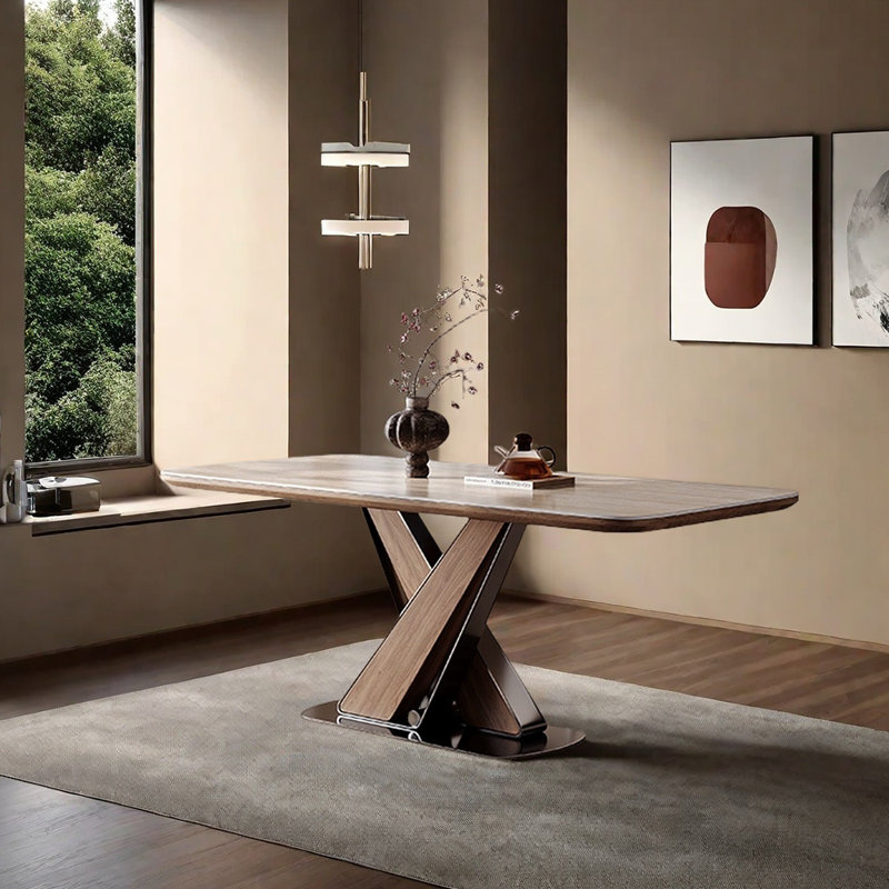 table de salle à manger à pieds croisés, H 29,53 po x L 62,99 po x l 31,5 po