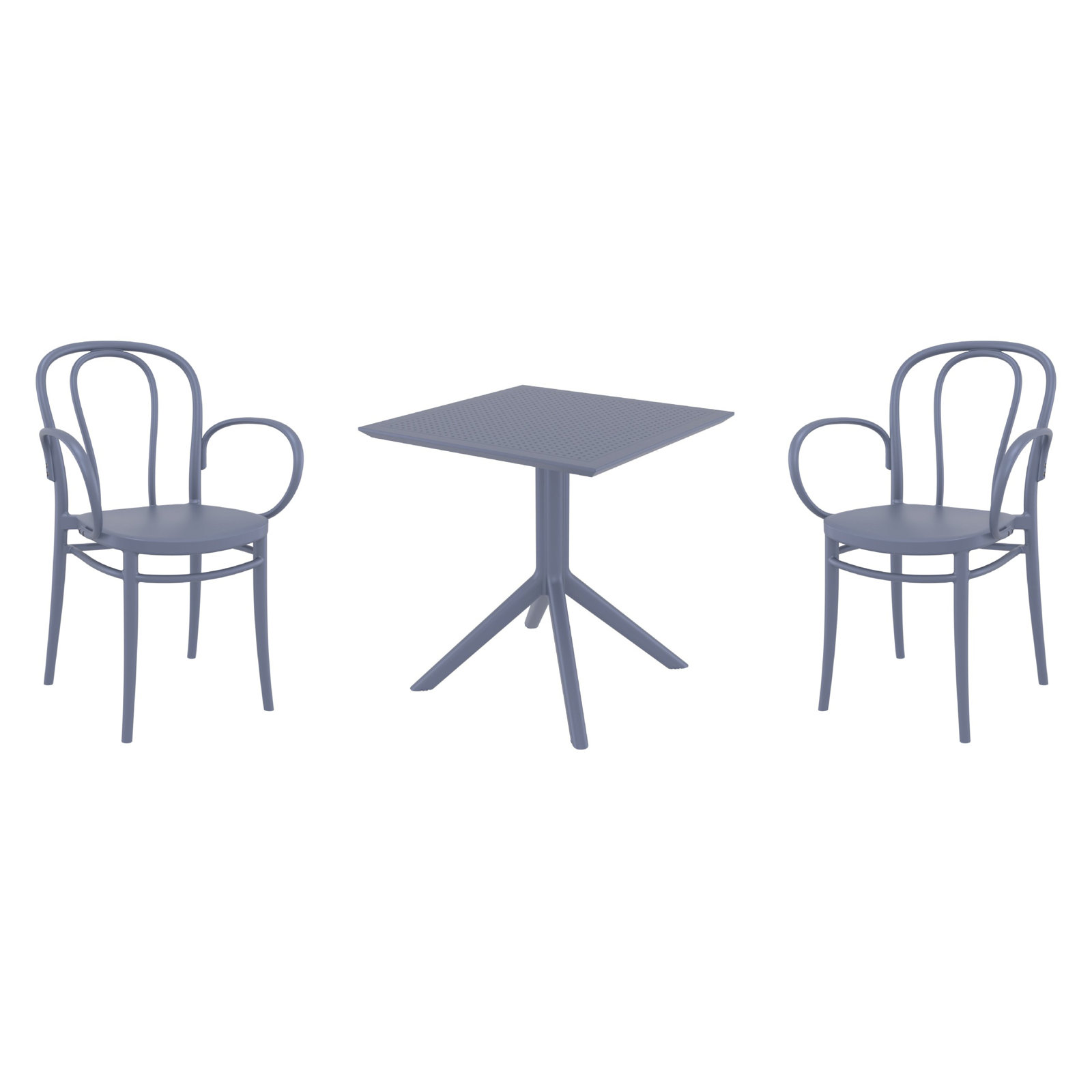 Farrah 28" Patio Bistro Set, Dark Gray