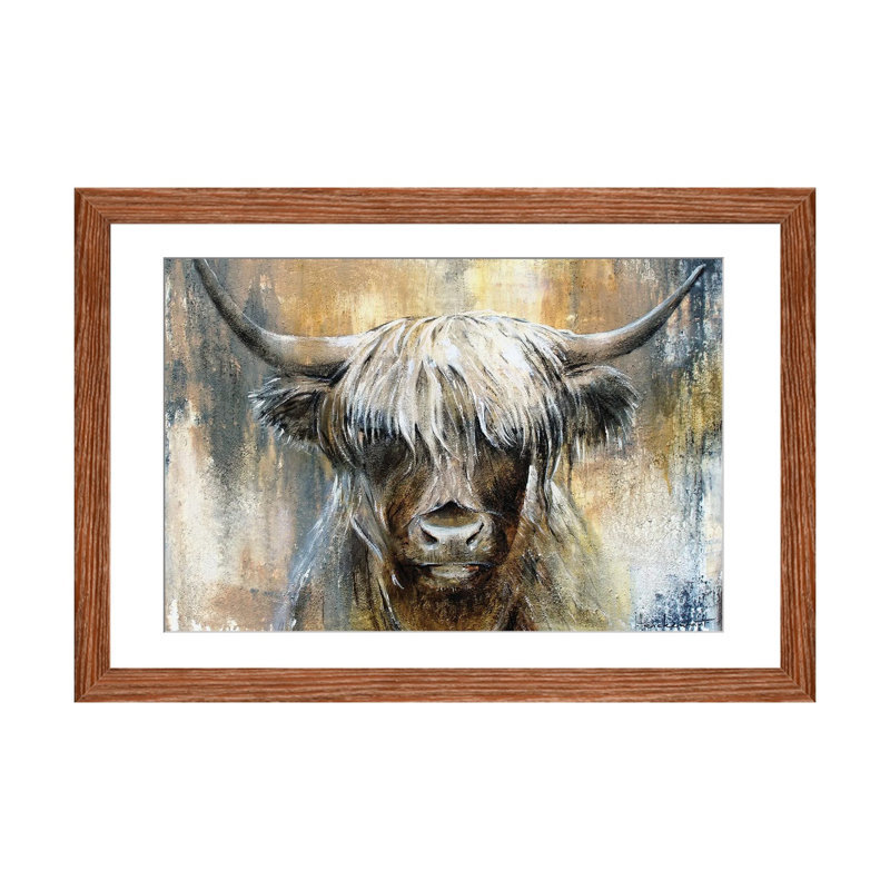 Highland Cow I, encadrée par Studio Paint-Ing, impression, H 16 po x l 24 po x P 1 po