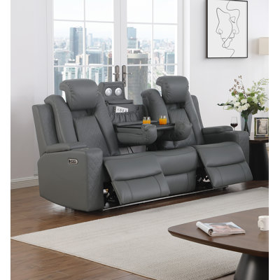 Tiyler 82'' W Leather Power Reclining Sofa