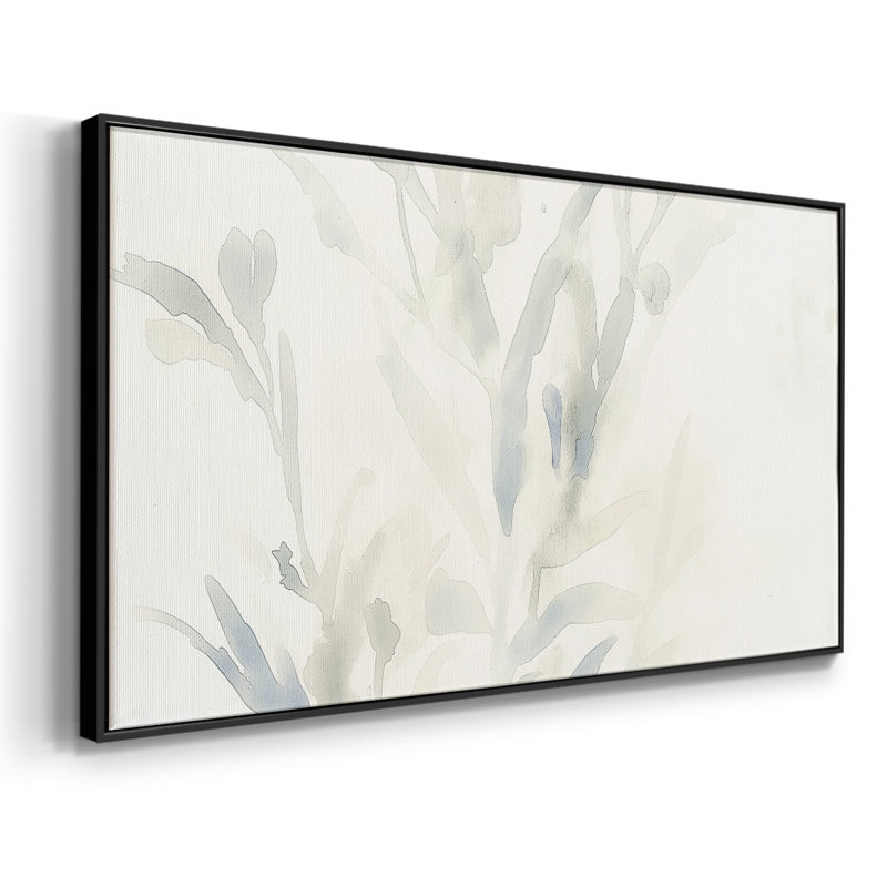 Botanical Series-CCSCXX- Toile tendue avec châssis tendue, prête à être accrochée, H 17 po x l 33 po, Noir