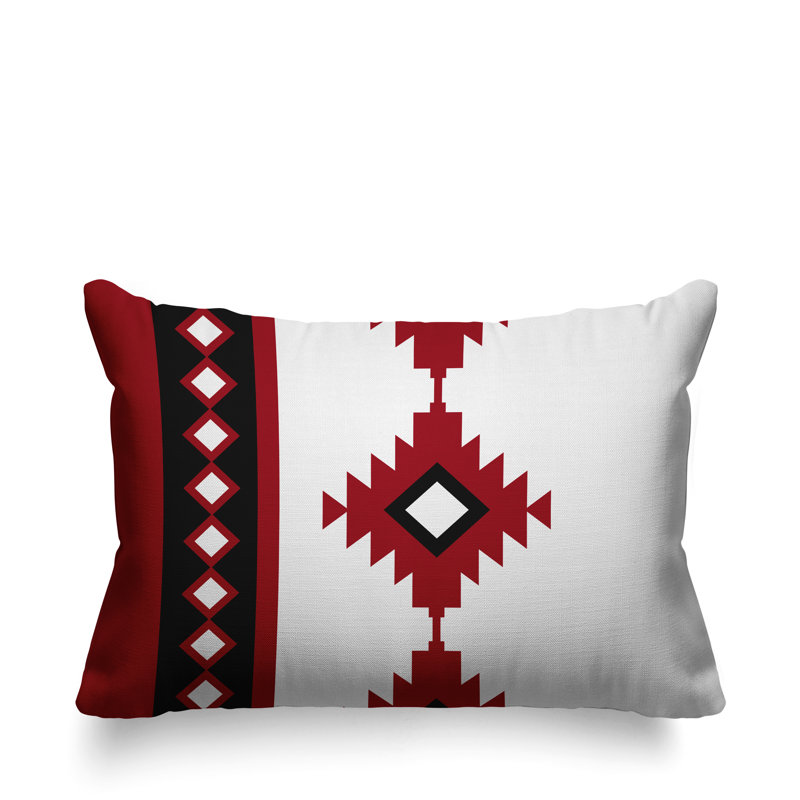 Coussin intérieur / extérieur Carlos Southwestern, Rouge