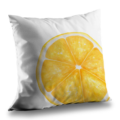 Lemon Slice Poly Twill Throw - Stylish Home Decor Accent – Throw Pillow Cover Only, Double-Sided Print, Insert Not Included