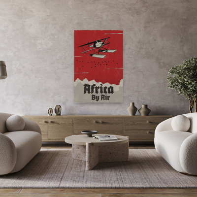 Vintage Africa Air Travel Classic Retro Vintage Bird Landscape Nature Wall Art