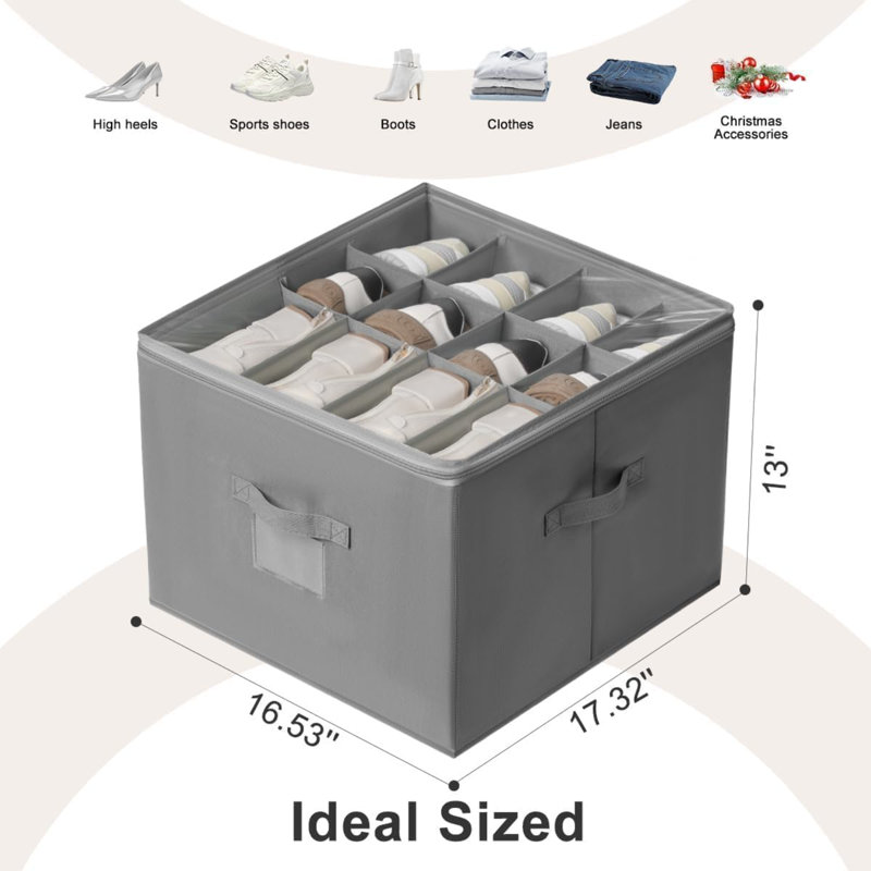 12 Pair Stackable Shoe Storage Box