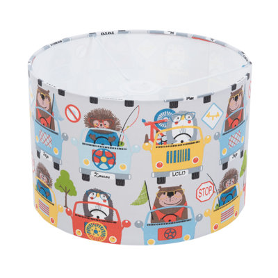 20cm H Cotton Drum Pendant Shade ( Screw On ) in Multicoloured