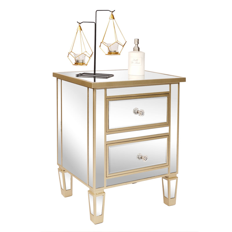 Table de chevet avec 2 tiroirs Cimmero