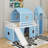 Twin Size Loft Bed With Slide Tent And Tower-952452403