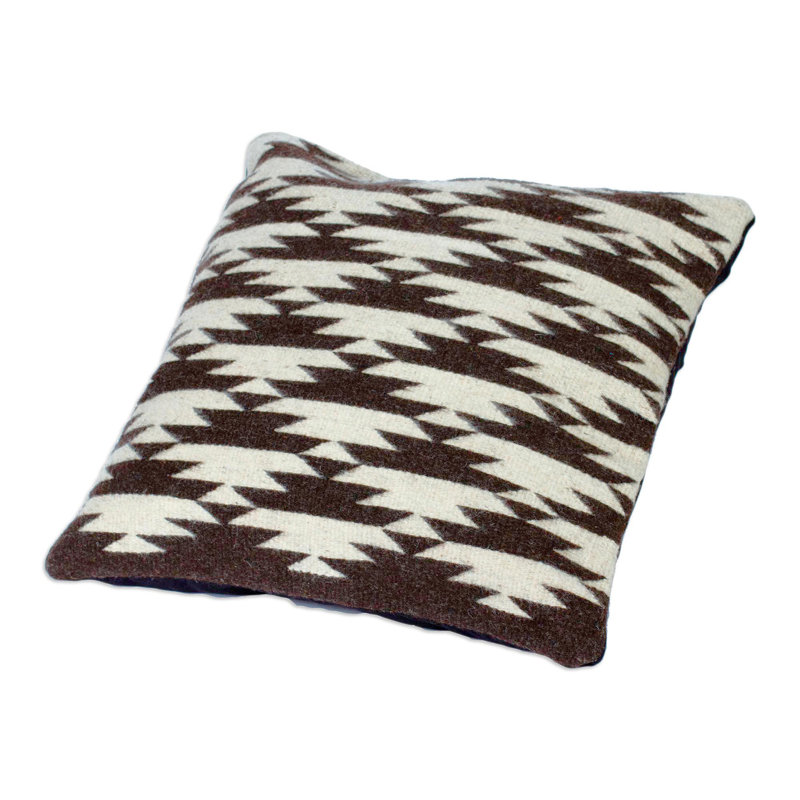 100% Wool Throw Square Pillow Cover & Insert