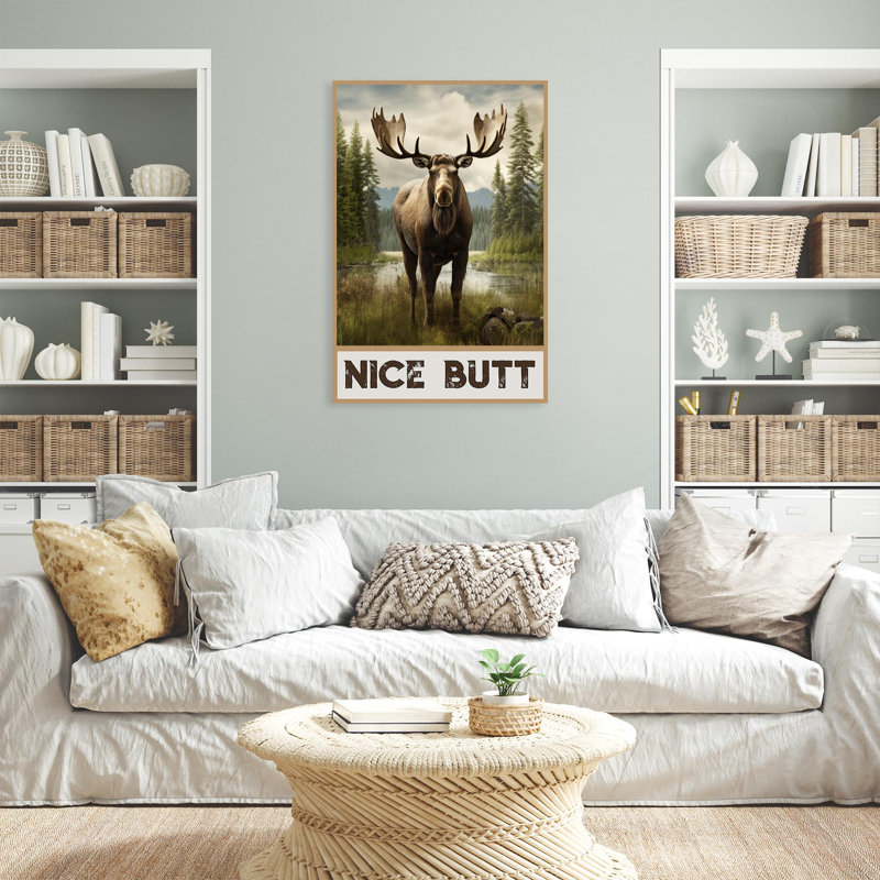 «Moose Nice», reproduction d'art rectangulaire 1 pièce Pr Moose Nice - impression rectangulaire sur toile tendue sur toile tendue