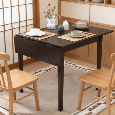 Table de salle à manger extensible de 29 à 45 po pour 4 personnes, table de cuisine pliante avec pieds en bois d'hévéa, table de salle à manger peu encombrante pour le salon, la cuisine, la salle à manger et le petit espace (table seulement)