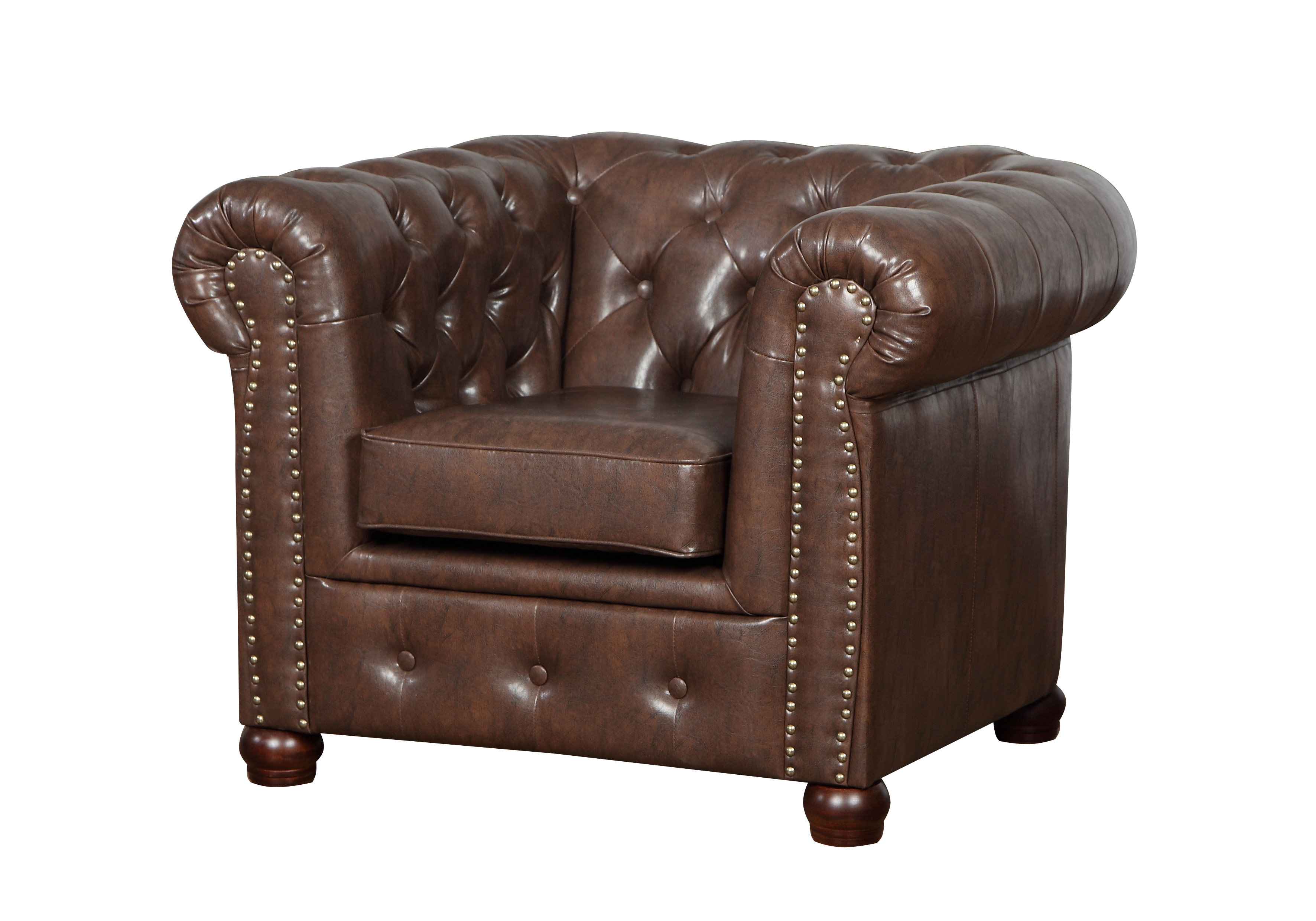 Batch Faux Leather Chesterfield Chair