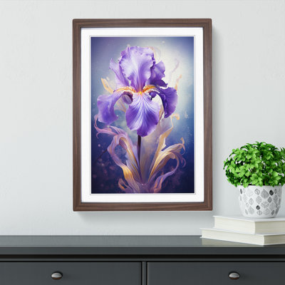 Iris Flower Conceptual - Single Picture Frame Print on Wood