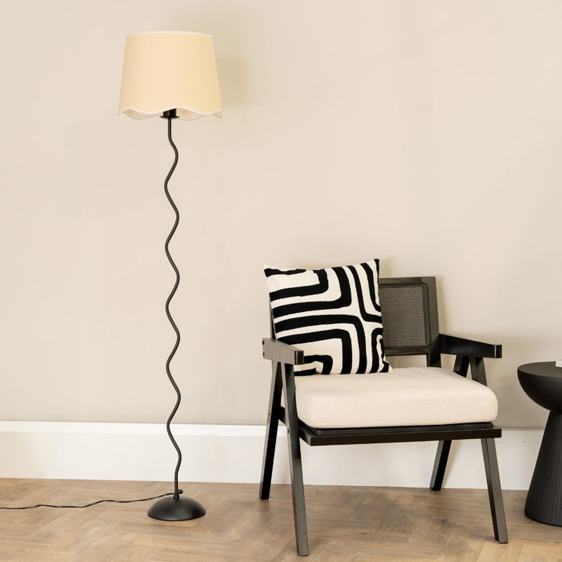 Roswitha 160cm Traditional Floor Lamp, Natural, No
