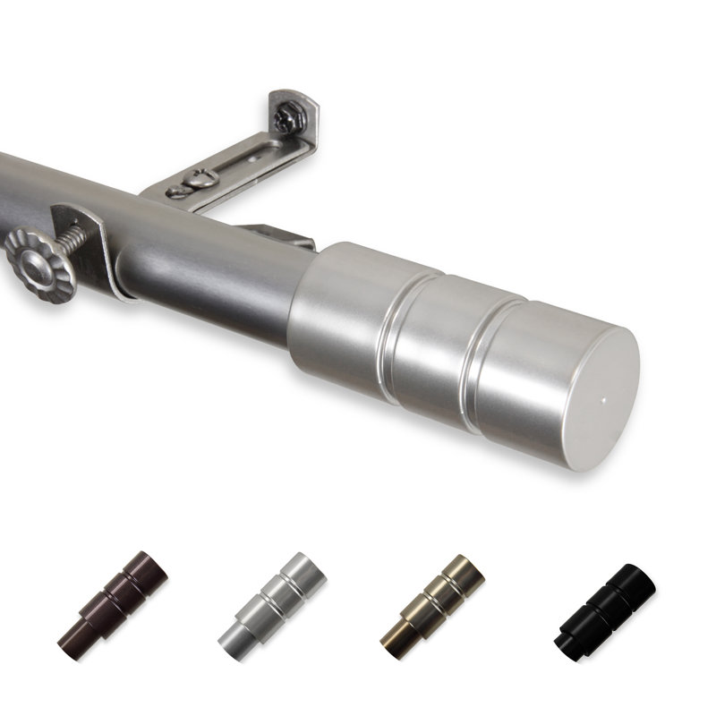 Tringle à rideaux simple Billie-Claire, De 28 po à 48 po de largeur, Nickel satiné