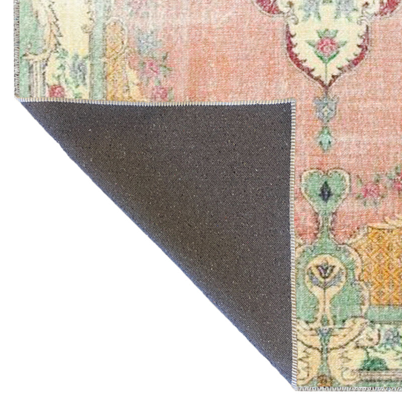 Tapis décoratif multicolore à motif floral traditionnel, Tapis de couloir 2 pi 8 po x 9 pi 11 po