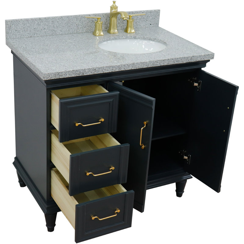 Ensemble de meuble-lavabo simple 37 po Leonardson, Gris foncé