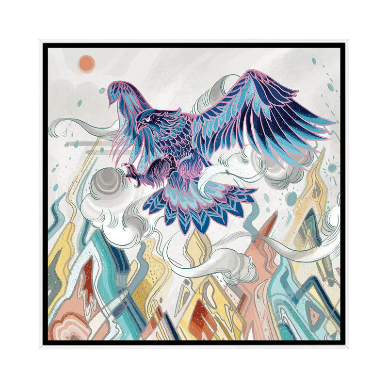 Beyond The Emperor by Sija Hong - Painting on Canvas, 45.72 cm H x 45.72 cm W, White Framed