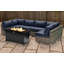 Ensemble de conversation pour 4 personnes Makinleigh LSI avec coussins Sunbrella et foyer en métal-1244684671