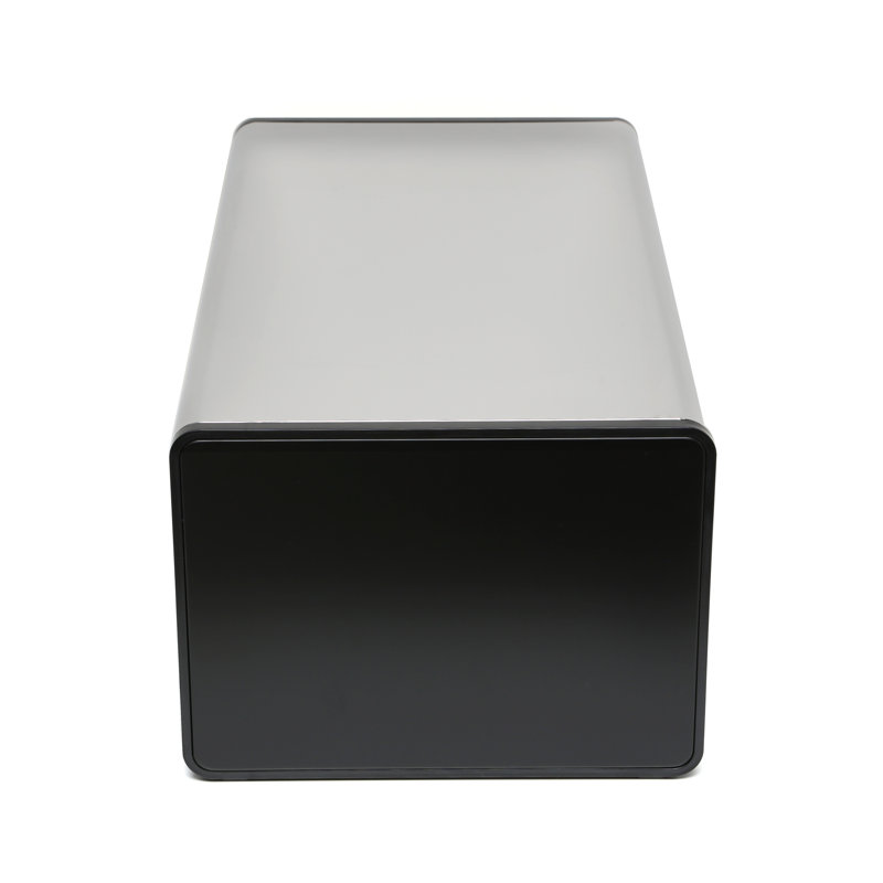 Brilliant Steel Bread Box with Black Accents