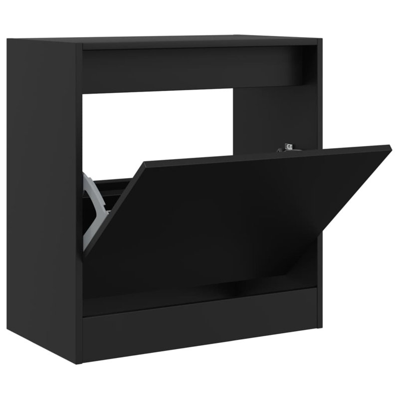 3 Pair Shoe Storage Cabinet, Black