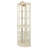 Lighted Glass Corner Display Cabinet With Adjustable Shelves And Built-In LED Lighting For Elegant Home Showcase.-122751238