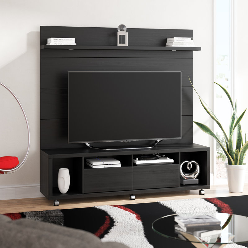 Bassetti TV Stand for TVs up to 60", Black Gloss / Black Matte