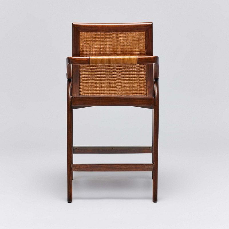 Tabouret de comptoir 26 po Delray, Cadre brouillard / châtaignier clair