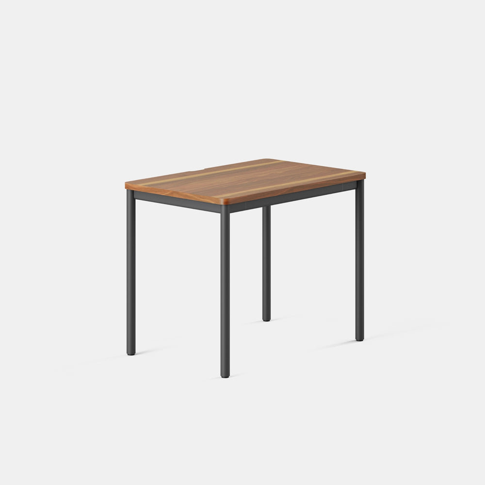 Writing Desk, Charcoal, Walnut, 28.5" H x 36" W x 24" D