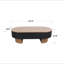 Table basse ovale 43,7 po avec rangement caché, table basse cannelée en bois minimaliste moderne pour le salon, table centrale ovale-1051324955