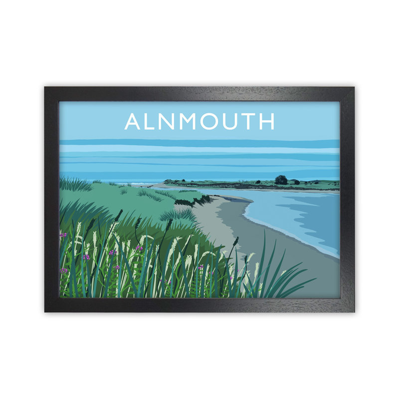 Alnmouth by Richard O'Neill - Print, 24cm H x 34cm W x 3cm D, Black Framed
