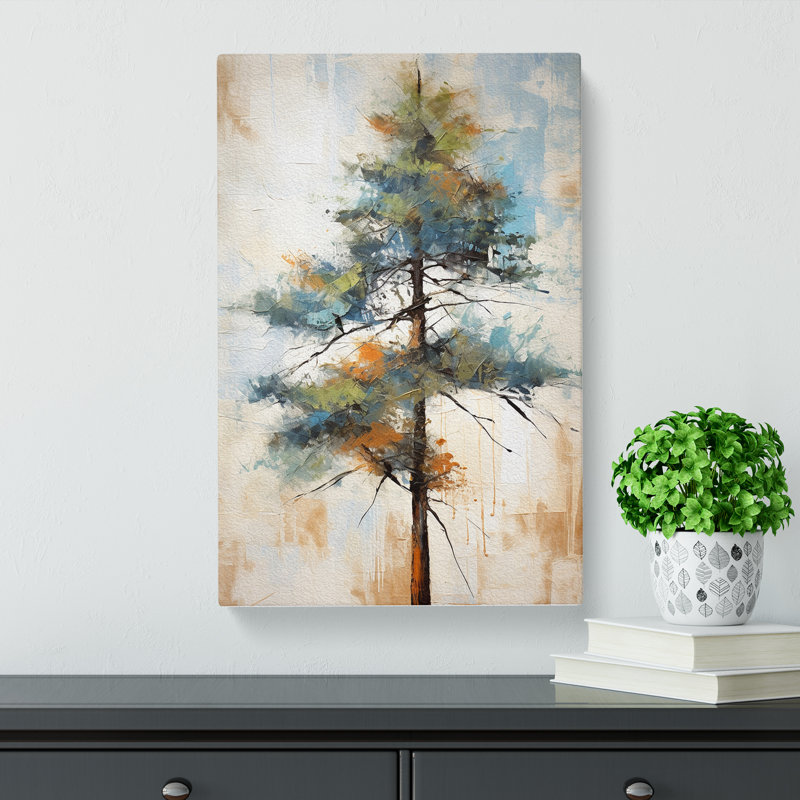 Pine Tree Gestural - Wrapped Canvas, 76cm H x 50cm W x 3cm D
