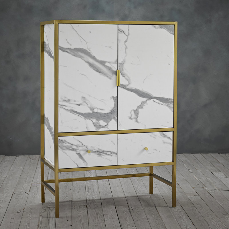 Mylah 80cm Bar Cabinet, White