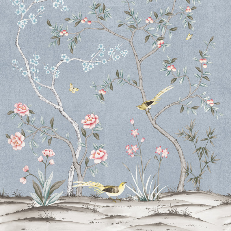 Mariolita 108" L x 78" W Peel and Stick Wall Mural, Ice Blue