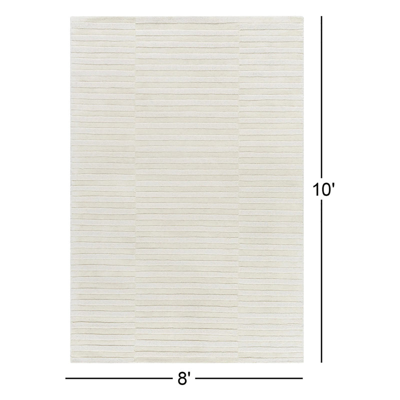 Thane Hand Loomed Wool Striped Indoor Rug, Rectangle 8' x 10'