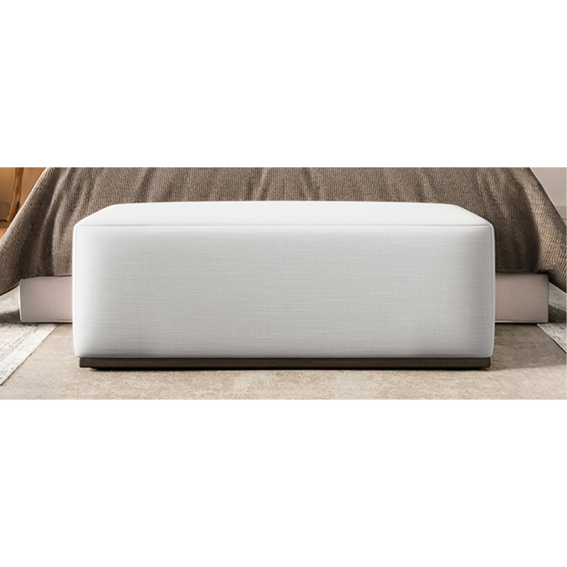 Bois blanc - Tissu rectangulaire, 47,87 po de profondeur, 19,21 po de largeur, 18,04 po de hauteur, 34 lb, conception esthétique minimaliste, assise souple, stable et résiliente, pièce de salon multifonctionnelle blanche