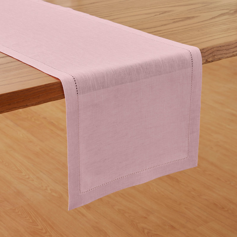 Milan - 100% Pure Linen Table Runner, Bubblegum Pink, 90" x 14"