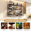 Wine Bottle & Glass Rack Black