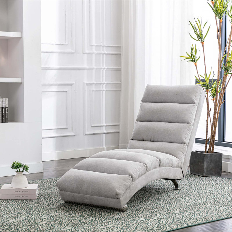 Chaise longue en lin, Gris clair