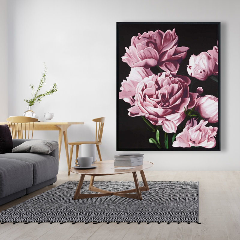 Pink Peonies Print On Canvas, H 60 po x l 48 po