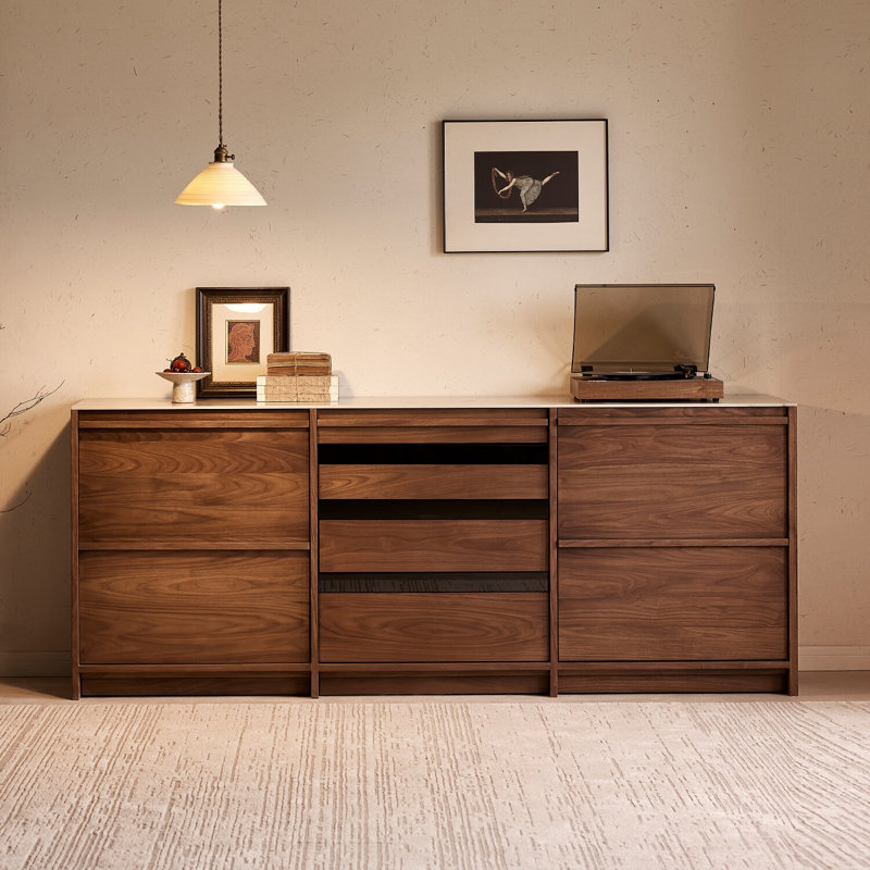 Buffet rétro et simple sur pied, H 33,46 po x l 59,06 po x P 18,9 po