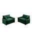 Chaises d'appoint rembourrées en velours côtelé avec coussins décoratifs Guesno-112393718