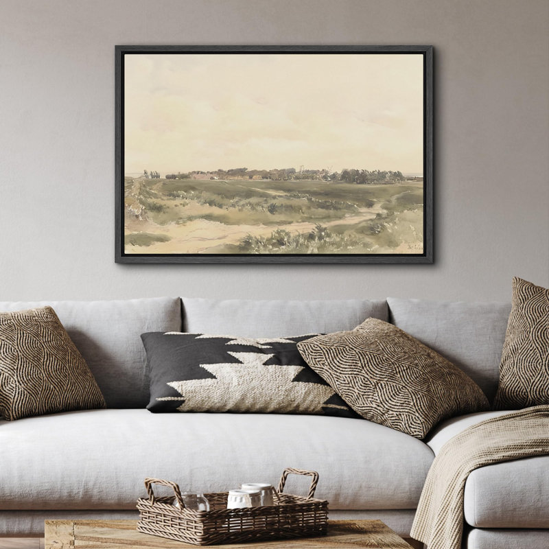 Illustration de paysage champêtre et champ libre, Noir, H 24 po x l 16 po