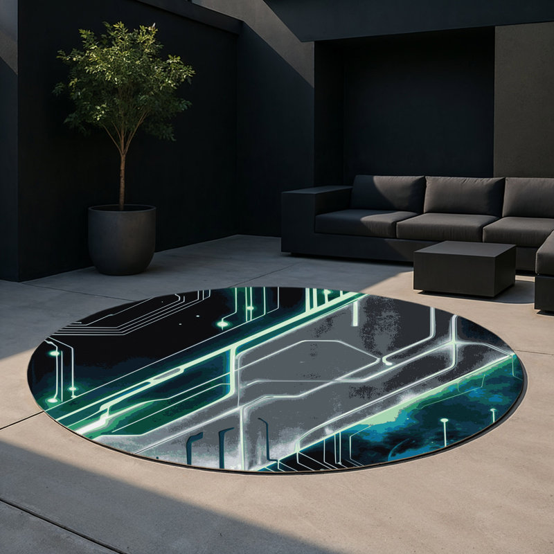 Tapis intérieur et extérieur Stellar Realm, Rond 5 pi