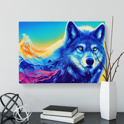Wolf In Colour Vol.3 Abstract - Wrapped Canvas Painting