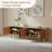 Mid-Century TV Stand With Artistic Carved Doors, 70.9IN Modern TV Console With 4 Cabinet Storage, Retro Media Console For 50-80 Inch TV - Wood-1287340128-1291560460