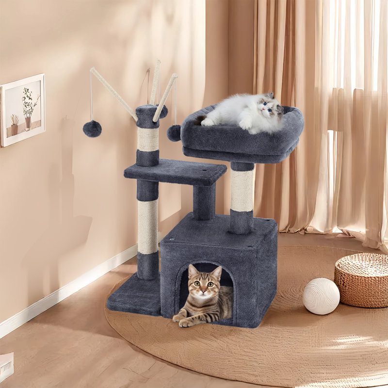 72cm H Cat Tree, Smoke Grey