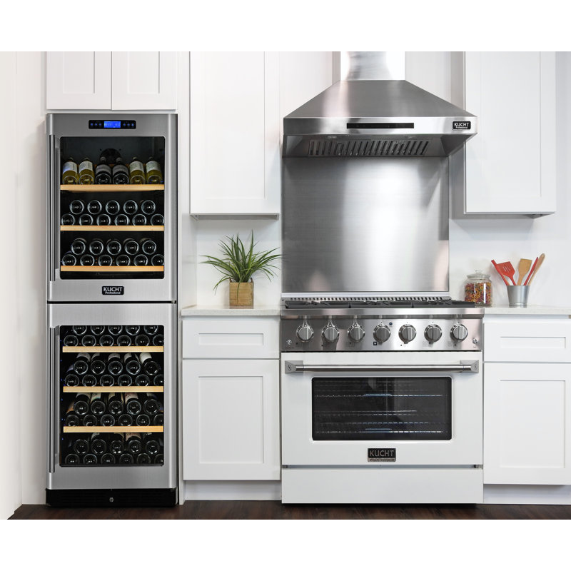 Kucht 36'' W Dual Fuel Free Standing Range, White, Liquid Propane