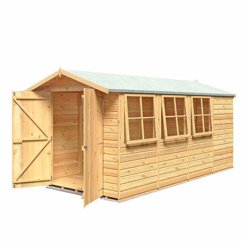 Jersey 7 ft. W x 13 ft. D Shiplap Workshop Shed, No, Dip Treated