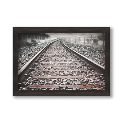 Train Tracks by Hal Halli. Paper Print - Mounted & Framed